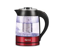 Girmi BL50 Bollitore E Tisaniera In Vetro, 2200W, 1,8 Litri, Filtro anticalcare, Filtro INOX, Rosso
