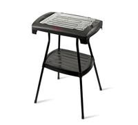 Girmi BQ22 Barbecue Elettrico con Stand, 2000 W, Griglia INOX 34 x 24,5 cm, Piano d'appoggio, Regolazione temperatura, Vassoio raccogli grasso, Resistenza in acciaio corazzato