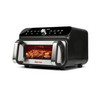 Girmi FG77 Friggitrice e Griglia ad aria Ecofrit Grill, 10 Litri, 2000 W, 50-230°C, Display digitale, Funzione Barbecue Smokeless, Accessori antiaderenti, Doppia resistenza, Nero/Acciaio