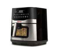 Girmi FG90 Friggitrice ad Aria Ecofrit Premium, 2200W, 9 Lt, Doppia Resistenza, Finestra, Contenitore Antiaderente, Display Digitale, Scongelamento, Partenza Ritardata, BPA/PFOA safe, Nero