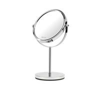 Girmi Specchio per Trucco da Tavolo BE01 Bifacciale con Rotazione 360°, Specchio ingranditore trucco, Cromato