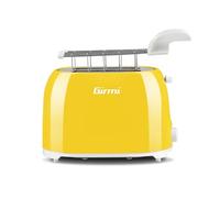 Girmi TP10 Tostapane, 750 W, Pinze estraibili inox, 7 livelli di cottura, Funzione tostafetta, Raccogli briciole, Espulsione automatica, Spegnimento automatico, Giallo