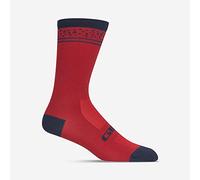 Giro Comp Racer High Rise - Calzini Unisex per Adulti, per Ciclismo su Strada e Sentiero, con Righe Rosse Scure (2020), XL