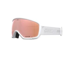Giro Millie Goggle Occhiali da neve da sci e snowboard Unisize | VIVIVID ZEISS disco, EXV ampio, anti-appannamento, OTG, compatibile con casco, colore: bianco rails - Lenti: oro rosa