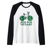 Giro per Il Pianeta Giornata della Terra Bicicletta Ciclista Ciclismo Maglia con Maniche Raglan