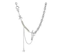 Girocolli con ciondolo irregolare a forma di stella collane con ciondolo a forma di stella Y2k gioielli in metallo donne ragazze starlight goccia d'acqua collare catena