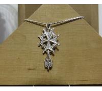 girocollo 45 veneziana -CROCE UGONOTTA-CROCE VALDESE argento 925 Sterling silver
