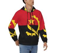 Girocollo Angola Bandiera Grafica Felpa con Cerniera con Cappuccio Unisex Felpa Uomo Donna Maglia con Cappuccio Manica Lunga con Coulisse con Tasche Taglia S A 3XL