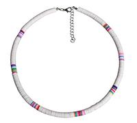 Girocollo Donna Boemia Shell Collana, Puka Shell Collana Conchiglia, Collane Catena Beach Shell Necklace, Girocollo da Spiaggia Hawaiani per Ragazza Donna (Bianco 6Mm)