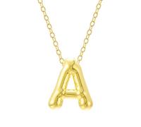 Girocollo Donna Oro Collana iniziale da donna con lettere placcate in oro carine, nome, palloncino gonfiabile, design per giovani gioielli (Gold, 2x1.5cm)