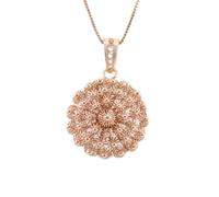 Girocollo donna pendente filigrana sarda argento rosa a fiore tondo nido d'ape