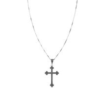 Girocollo in argento 925 ossidato con croce da uomo