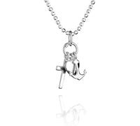 Girocollo In Argento Sterling Per Ragazze Con Ciondoli A Tema Fede Amore Speranza