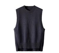 Girocollo Maglia Gilet Per Gli Uomini Allentato Casual Y2k Senza Maniche Fessure Maglione Gilet, 3, M