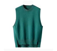 Girocollo Maglia Gilet Per Gli Uomini Allentato Casual Y2k Senza Maniche Fessure Maglione Gilet, Gilet En8, M