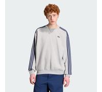 GIROCOLLO OVERSIZE ADICOLOR A 3 STRISCE Medium Grey Heather / Night Indigo L
