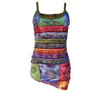 Girocollo Sidecut Hippie Cotone Cinturino Donna Estate Stampato Om Abito / Top