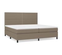 Giroletto a molle con due materassi pocket spring Testiera regolabile Talpa | Giroletto a Molle con Materasso 200x200 cm Tortora in Tessuto Regolabile con Testiera, 2 Materassi a Pocket Spring e Topper,