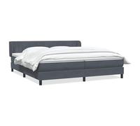 Giroletto a Molle con Materassi Grigio Scuro 180x210 cm Velluto - Letto a Molle Insacchettate con Testiera Regolabile, Base a Doghe e Coprimaterasso 5 Telaio in Velluto Grigio 213x183 Ospiti o Relax