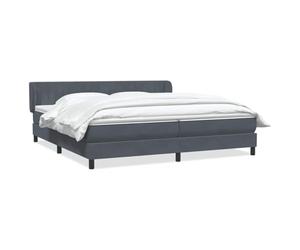 Giroletto a Molle con Materassi Grigio Scuro 180x210 cm Velluto - Letto a Molle Insacchettate con Testiera Regolabile, Base a Doghe e Coprimaterasso 5 Telaio in Velluto Grigio 213x183 Ospiti o Relax