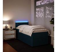 Giroletto a Molle con Materasso Blu 80x200 cm in Velluto