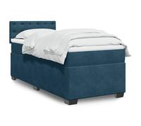 Giroletto a Molle con Materasso Blu Scuro 100x200 cm in Velluto