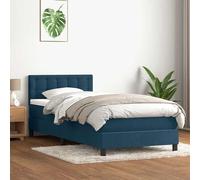 Giroletto a Molle con Materasso Blu Scuro 80x220 cm Velluto