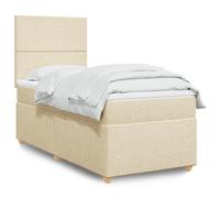 Giroletto a Molle con Materasso Crema 100x200 cm in Tessuto