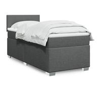 Giroletto a Molle con Materasso Grigio Scuro 90x190 cm Tessuto