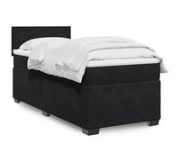 Giroletto a Molle con Materasso Nero 100x200 cm in Velluto