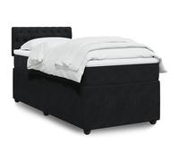 Giroletto a Molle con Materasso Nero 80x200 cm in Velluto