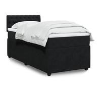 Giroletto a Molle con Materasso Nero 80x200 cm in Velluto