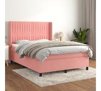 Giroletto a Molle con Materasso Rosa 140x200 cm in VellutoGiroletto con Materasso