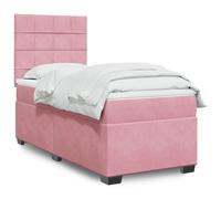 Giroletto a Molle con Materasso Rosa 80x200 cm in Velluto