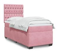 Giroletto a Molle con Materasso Rosa 80x200 cm in Velluto