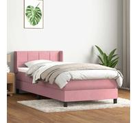 Giroletto a Molle con Materasso Rosa 80x220 cm Velluto