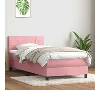 Giroletto a Molle con Materasso Rosa 80x220 cm Velluto
