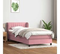 Giroletto a Molle con Materasso Rosa 80x220 cm Velluto