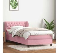 Giroletto a Molle con Materasso Rosa 80x220 cm Velluto