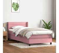 Giroletto a Molle con Materasso Rosa 80x220 cm Velluto