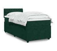 Giroletto a Molle con Materasso Verde Scuro 100x200 cm Velluto