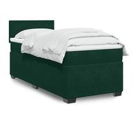 Giroletto a Molle con Materasso Verde Scuro 100x200 cm Velluto