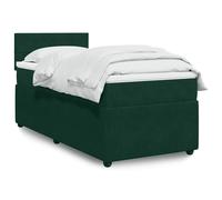 Giroletto a Molle con Materasso Verde Scuro 100x200 cm Velluto
