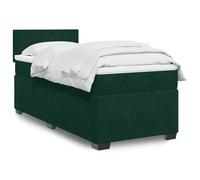 Giroletto a Molle con Materasso Verde Scuro 100x200 cm Velluto