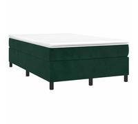 Giroletto a Molle con Materasso Verde Scuro 120x190 cm Velluto - Bed Frame with Pocket Spring Mattress, Dark Green Velvet Upholstered Bed with Nightstand, No Box Spring Needed, for Back Sleepers