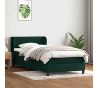 Giroletto a Molle con Materasso Verde Scuro 80x220 cm Velluto