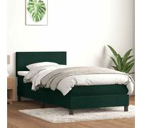 Giroletto a Molle con Materasso Verde Scuro 80x220 cm Velluto