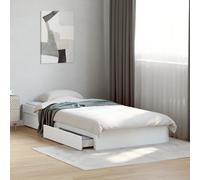 vidaXL Giroletto con Cassetti Bianco 100x200 cm in Legno Multistrato