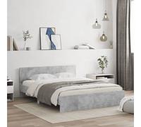 Giroletto con Testiera e LED Grigio Cemento 160x200 cm