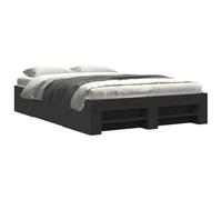 Giroletto Nero 120x190 cm Bed Frame in Multilayer Wood with Storage Drawers and Slatted Base for Optimal Mattress Support, Black Wooden Bed for Bedroom, Durable and Stable Design, Box Spring Needed
